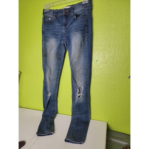 Mudd FLX Stretch Jeans Size 1 Mid Rise Vintage Skinny Distressed - Picture 1 of 8